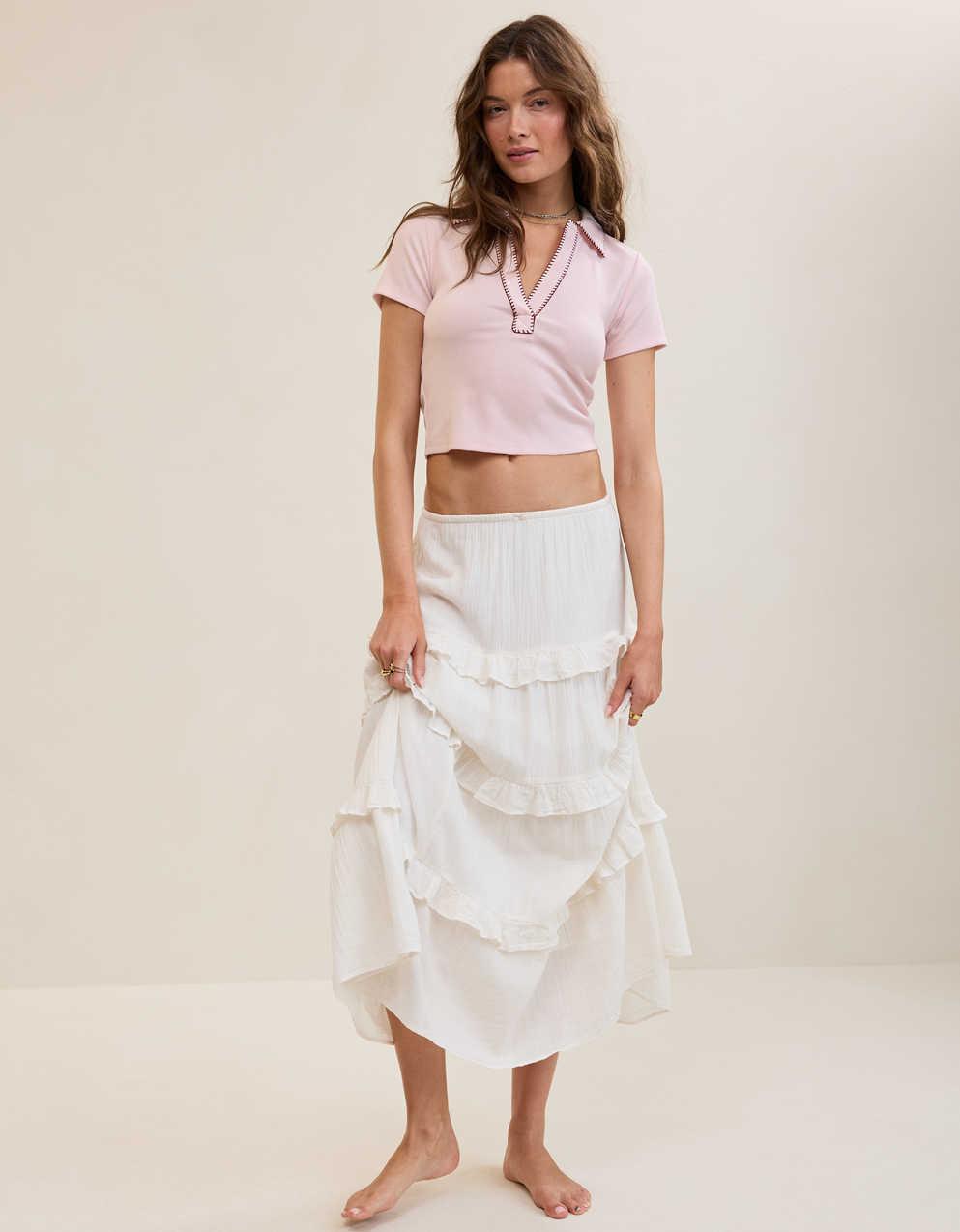 Aerie 短版Polo T 恤