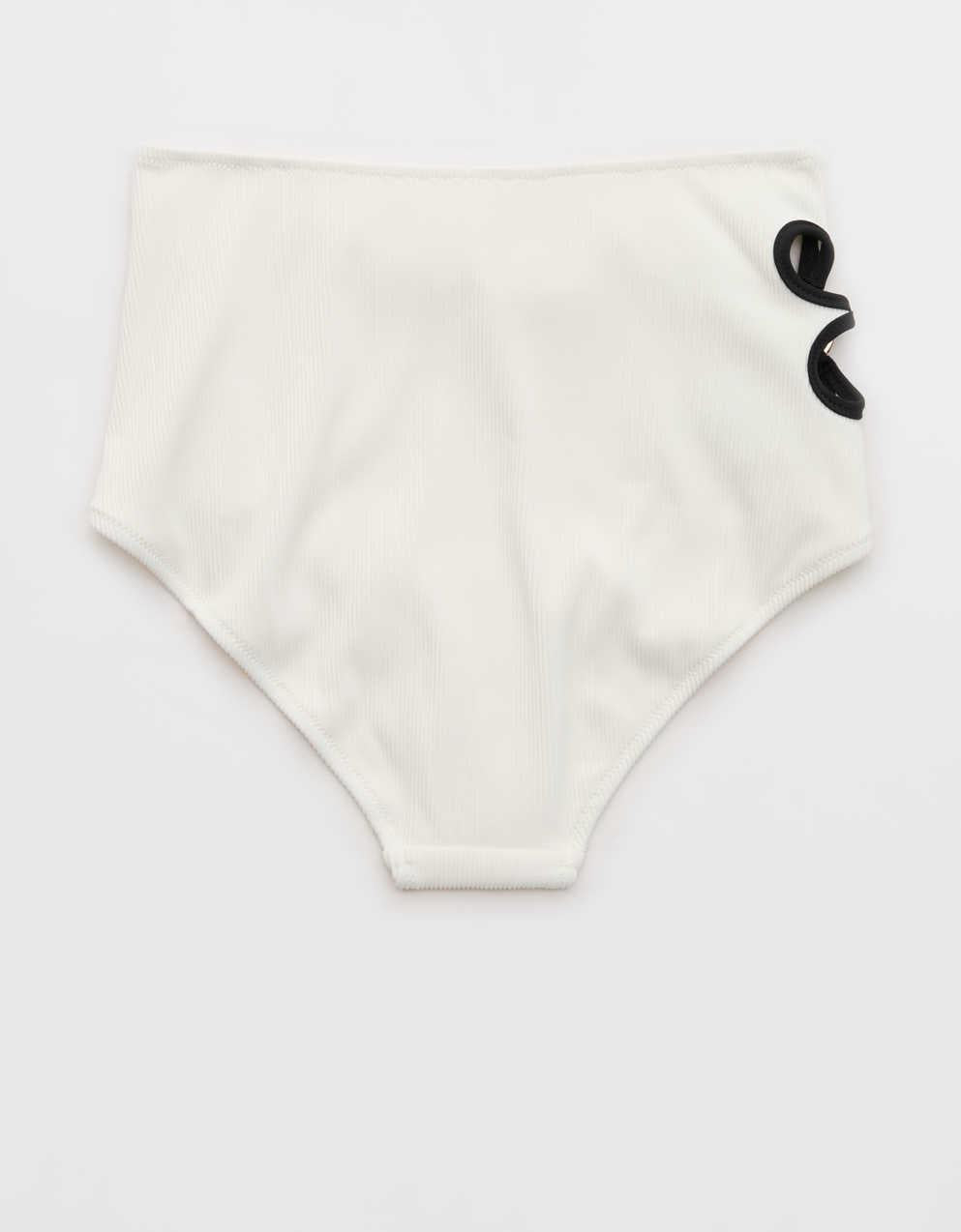 Aerie Daisy 高腰羅紋全覆蓋式比堅尼泳褲