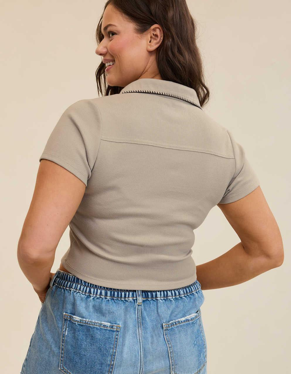 Aerie 短版Polo T 恤