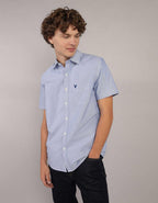 AE Short-Sleeve Slim Fit Button-Up Shirt