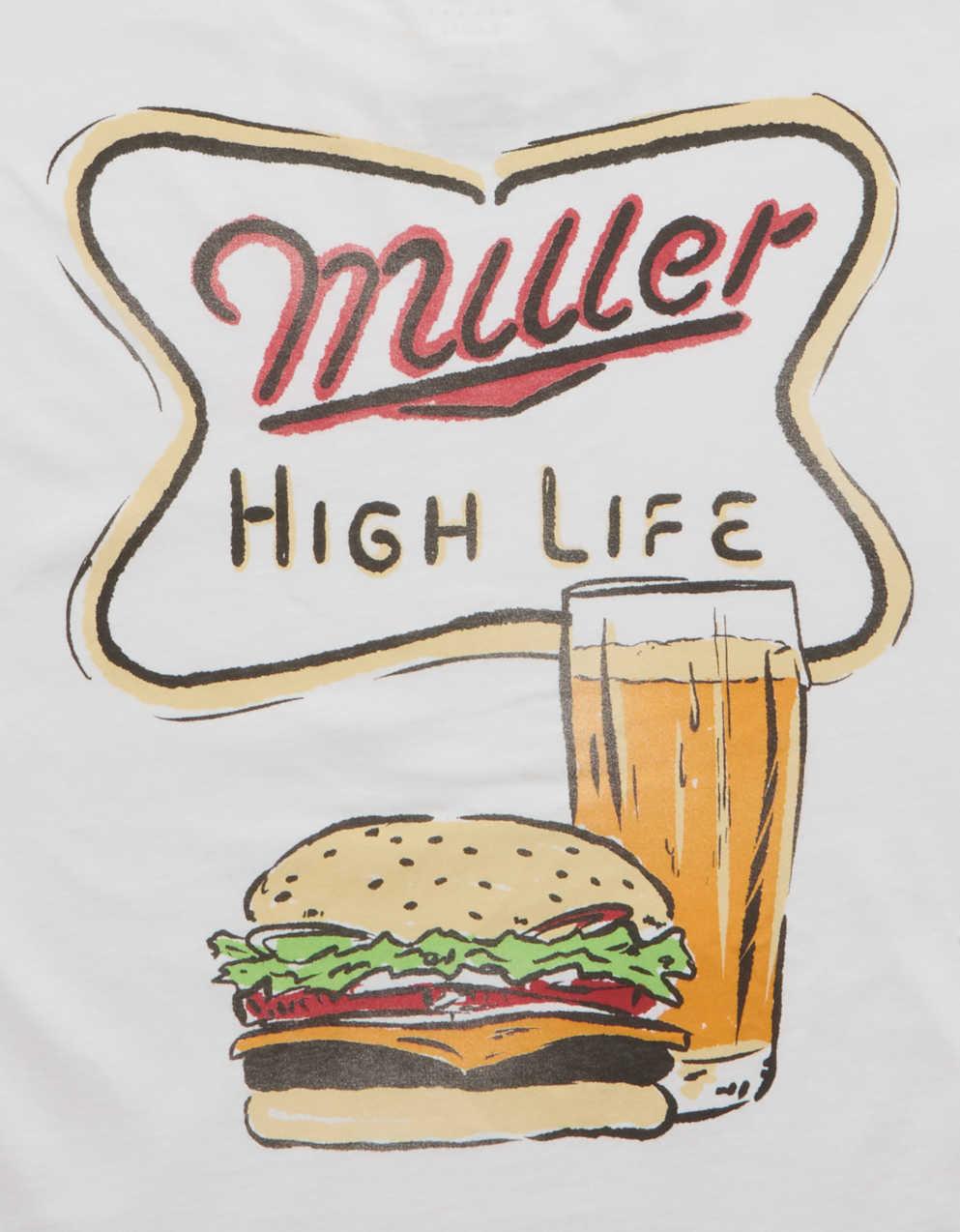AE 寬鬆短身 Miller 啤酒圖案印花 T 恤
