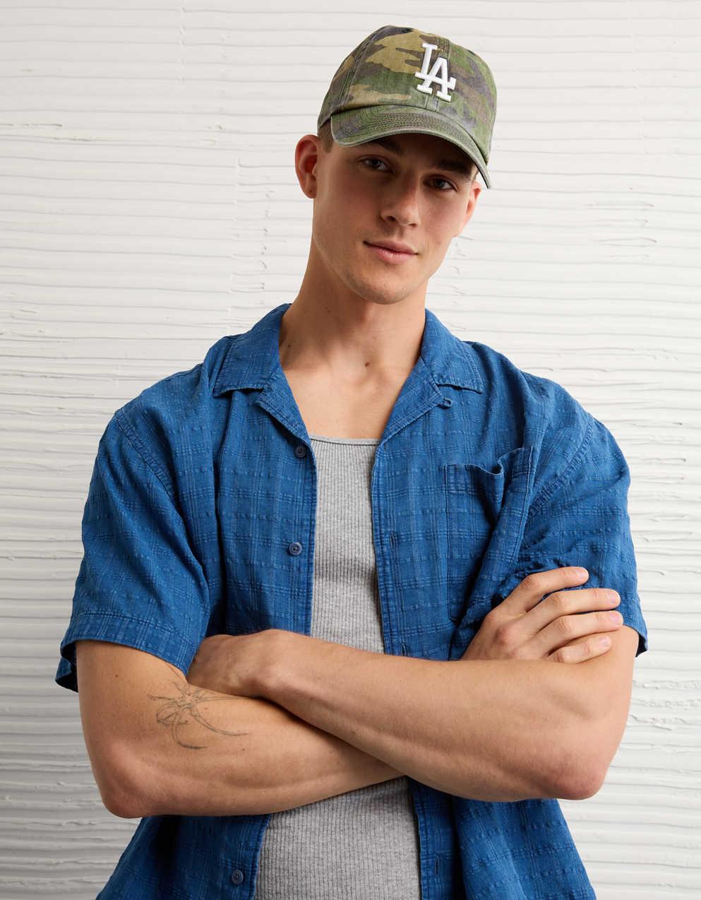 AE Relaxed Short-Sleeve Button-Up Shirt