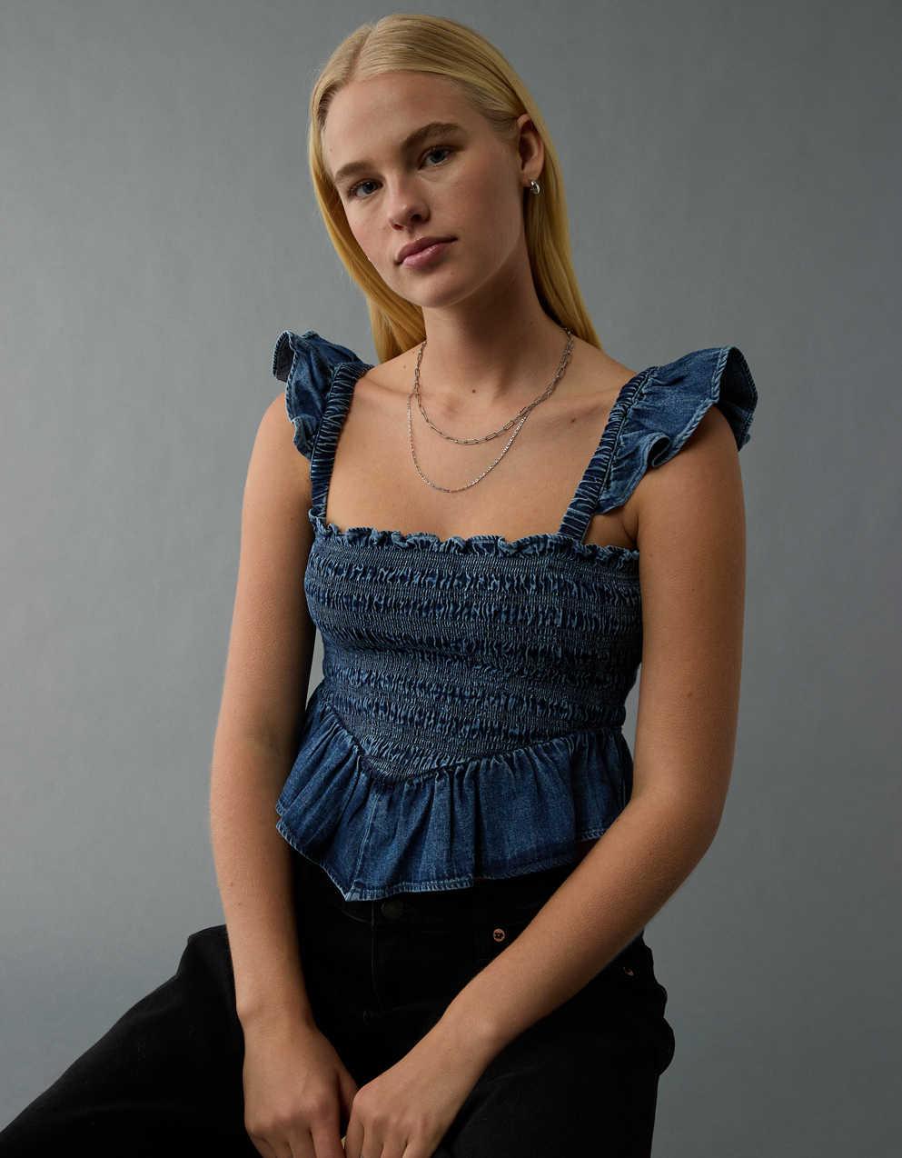 AE Bella Smocked Crop Top
