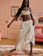 Aerie Lace Trim Maxi Skirt
