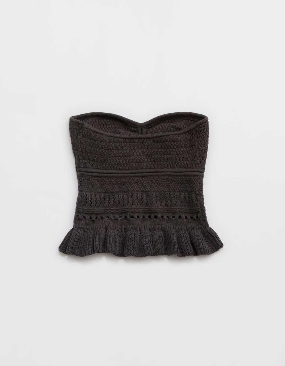 Aerie 荷葉邊針織 Tube Top