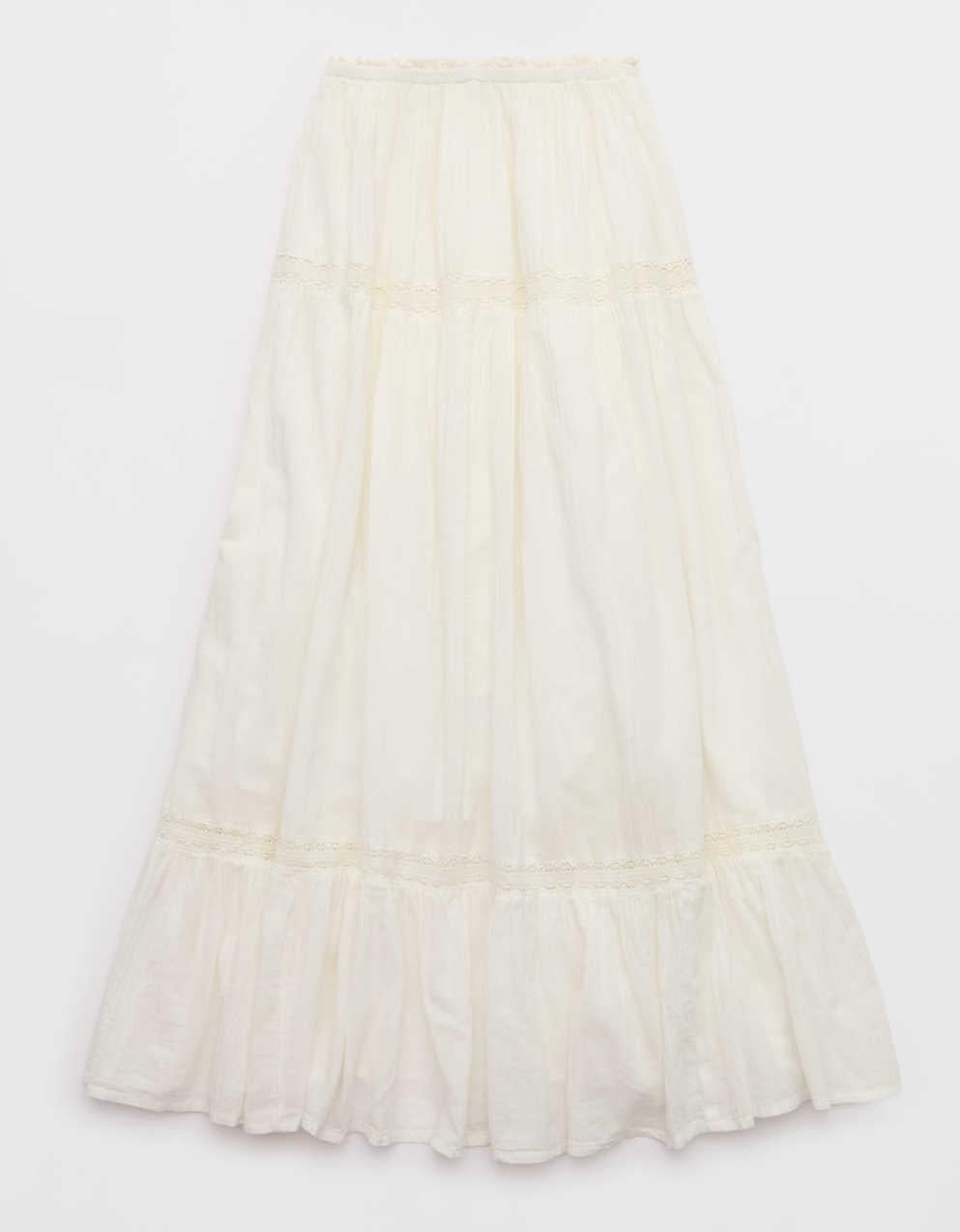 Aerie Lace Trim Maxi Skirt