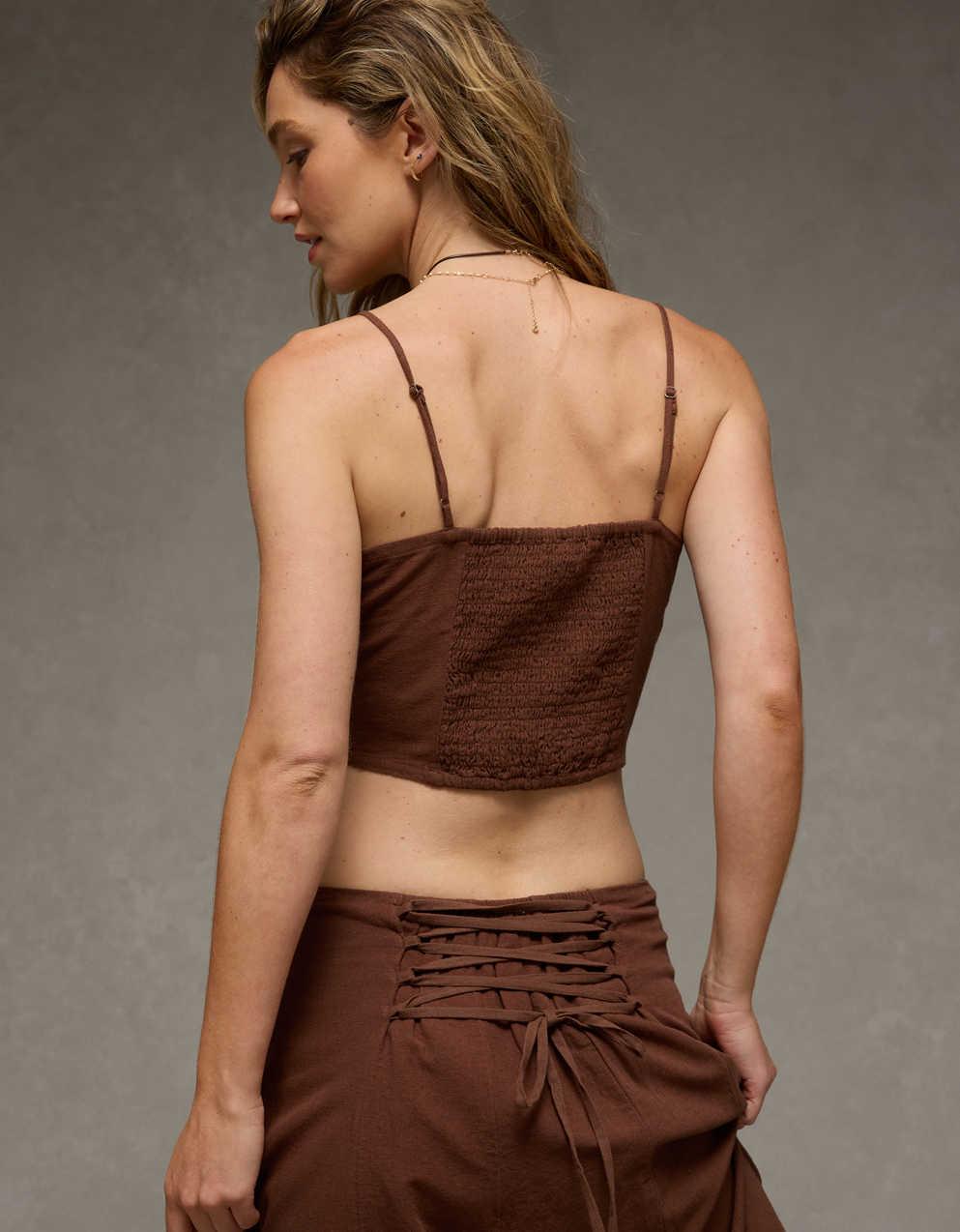 AE Embroidered Scalloped-Hem Cami