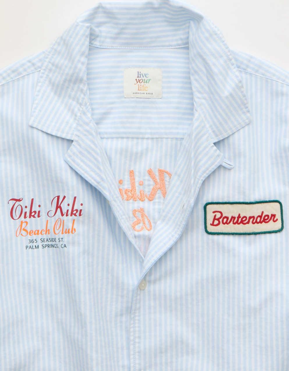 AE Pride Relaxed Fit Oxford Camp Collar Button-Up Shirt
