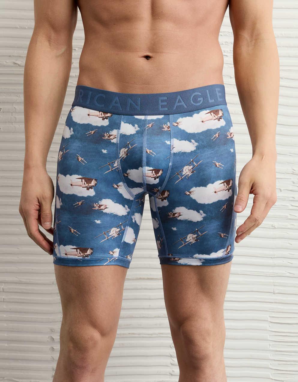 AEO 男士飛機圖案 6" 彈性平腳內褲