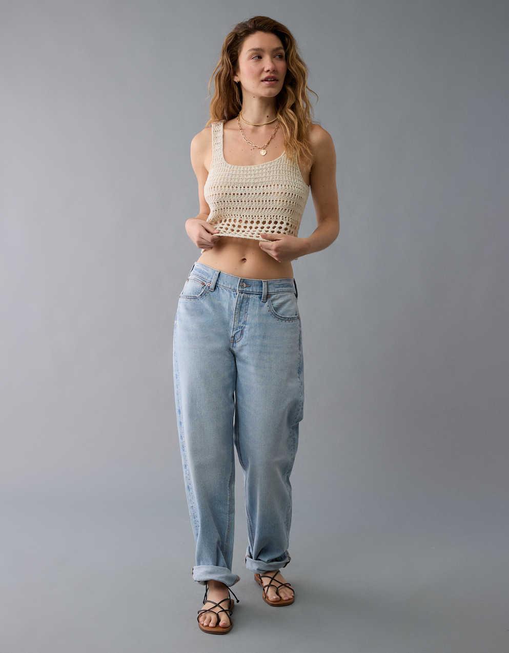 AE Cropped Crochet Tank Top