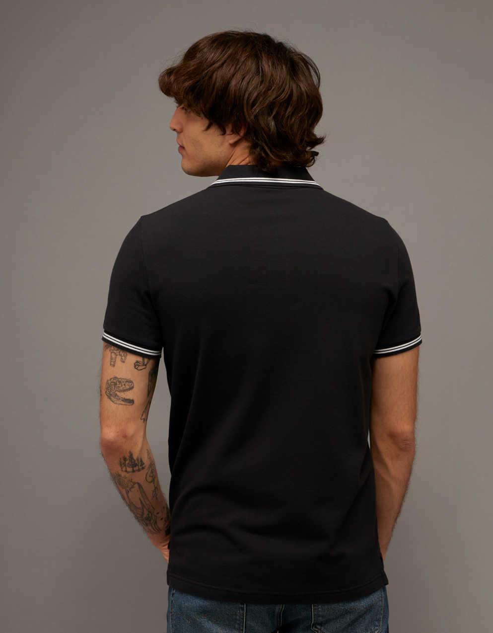 AE 修身 Tipped Flex Pique Polo襯衫