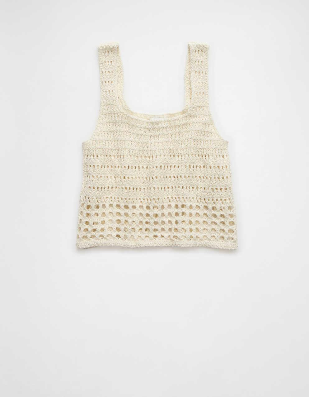 AE Cropped Crochet Tank Top