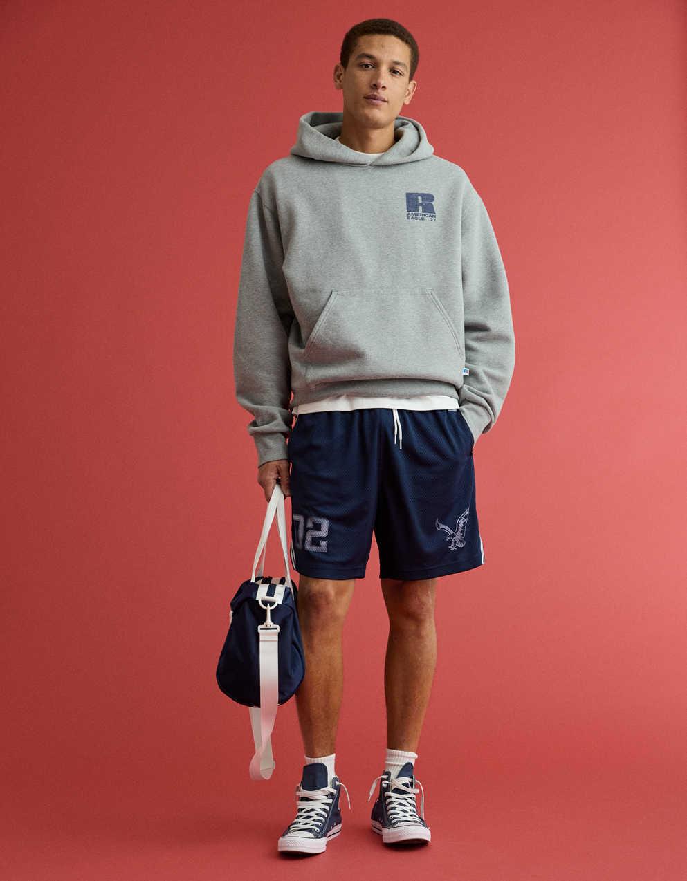 AE x Russell Athletic網眼 7 吋短褲