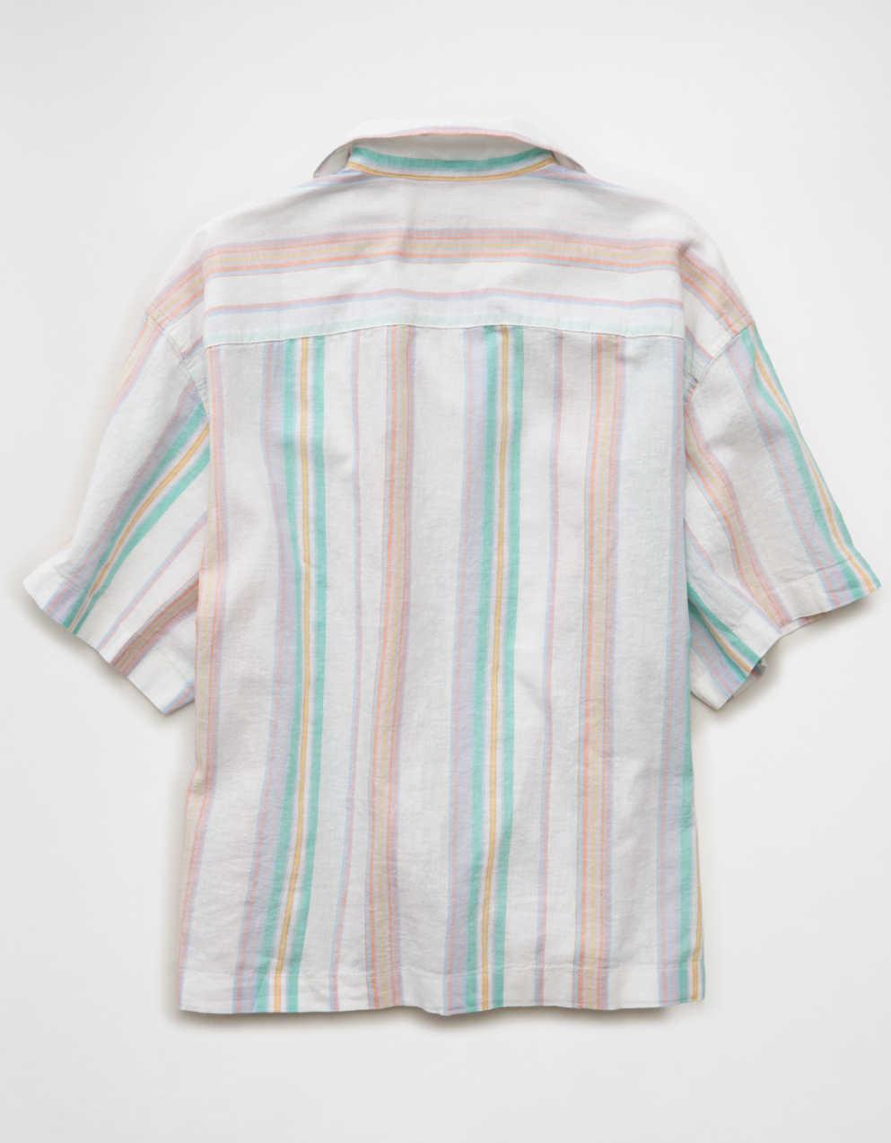 AE Pride Relaxed Fit Oxford Camp Collar Button-Up Shirt