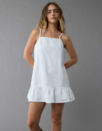 AE Denim Ruffle Mini Shift Dress