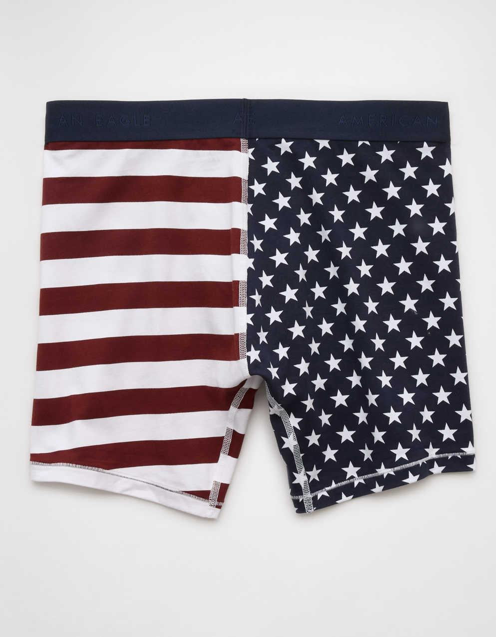 AEO Men's Stars & Stripes 6" Classic Cotton Boxer Brief