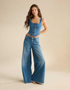 AE Square Neck Denim Vest