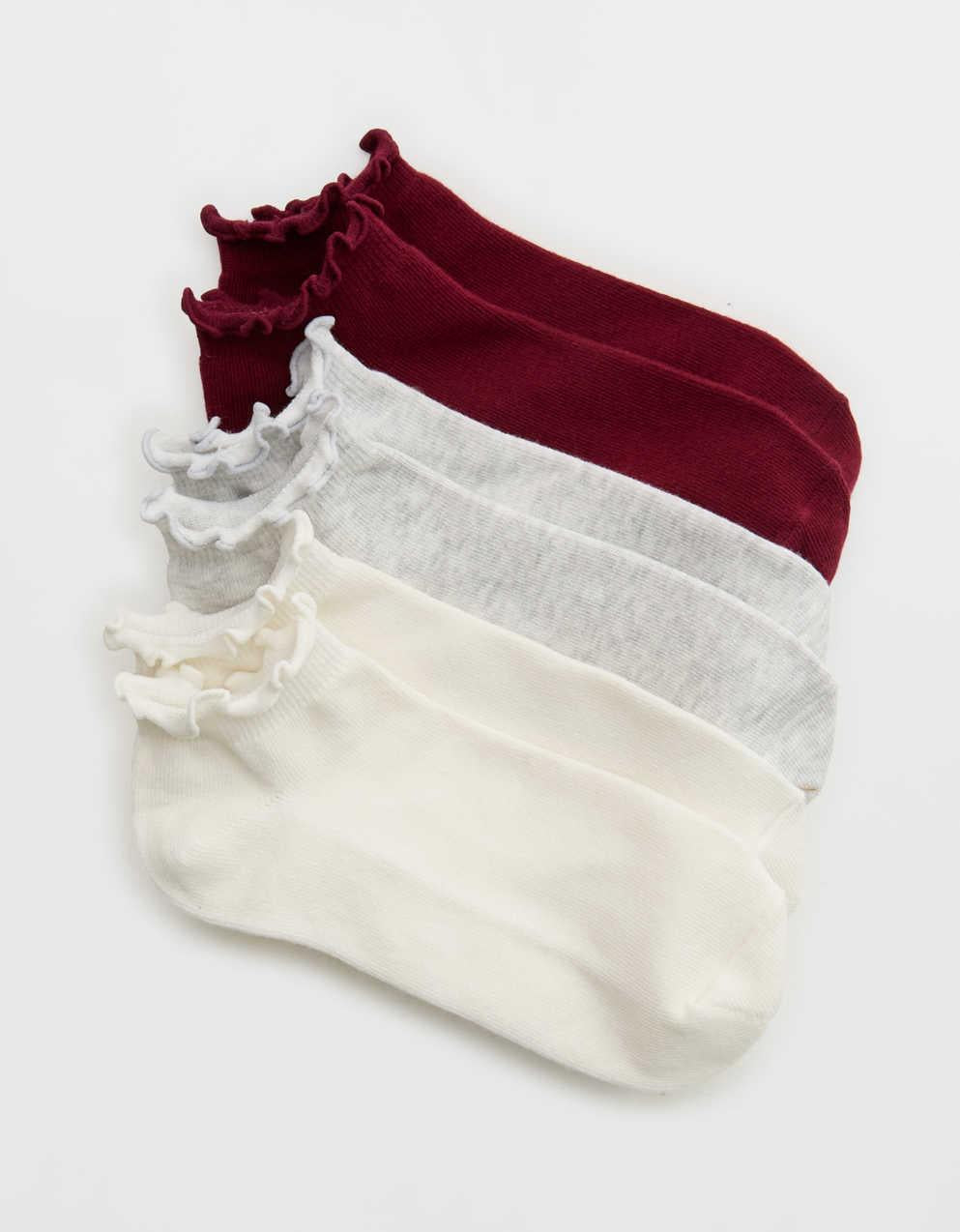 Aerie 荷葉邊腳眼襪 3 件裝