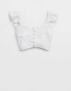Aerie Cropped Seersucker Tank Top