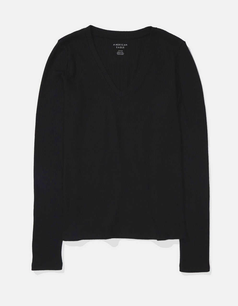 AE Plush Long-Sleeve V-Neck Tee