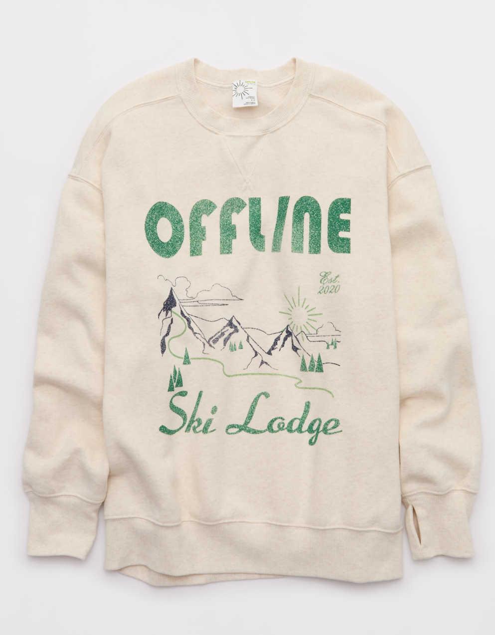 OFFLINE By Aerie 雲毛絨超大圓領運動衫