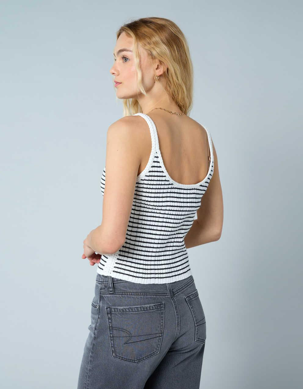 AE Crochet Trim Sweater Tank Top