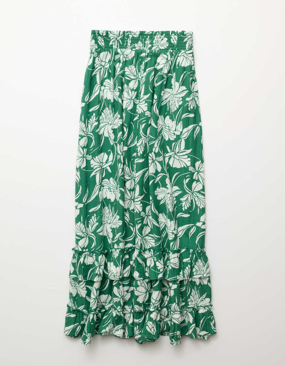 AE Mid-Rise Tiered Ruffle Maxi Skirt
