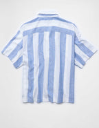 AE Relaxed Fit Linen-Blend Camp Collar Shirt