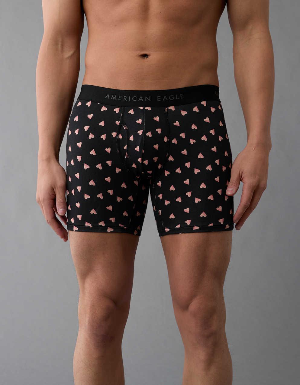 AEO 男裝心形圖案 6" 經典平腳內褲