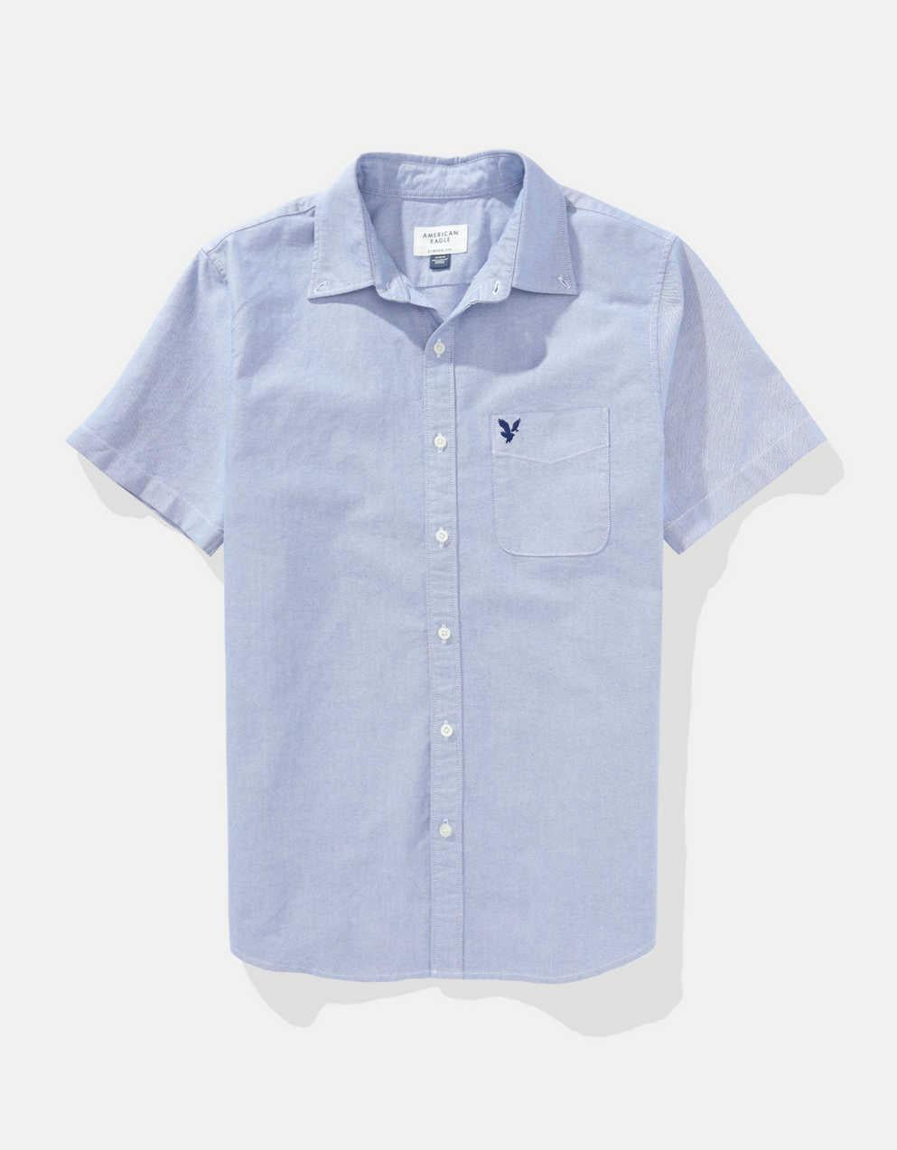 AE Short-Sleeve Slim Fit Button-Up Shirt