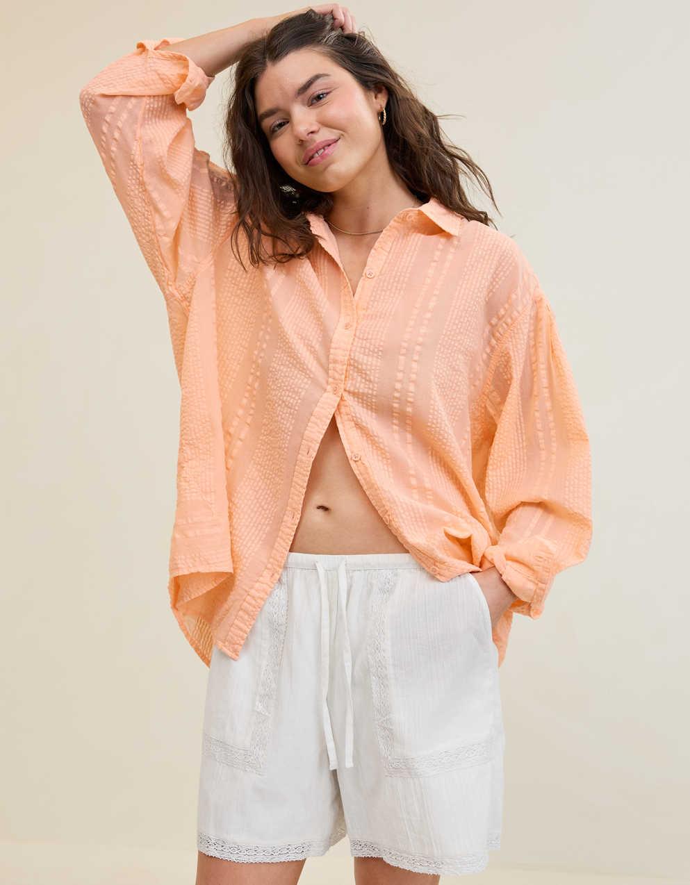 Aerie Seersucker 休閒褲