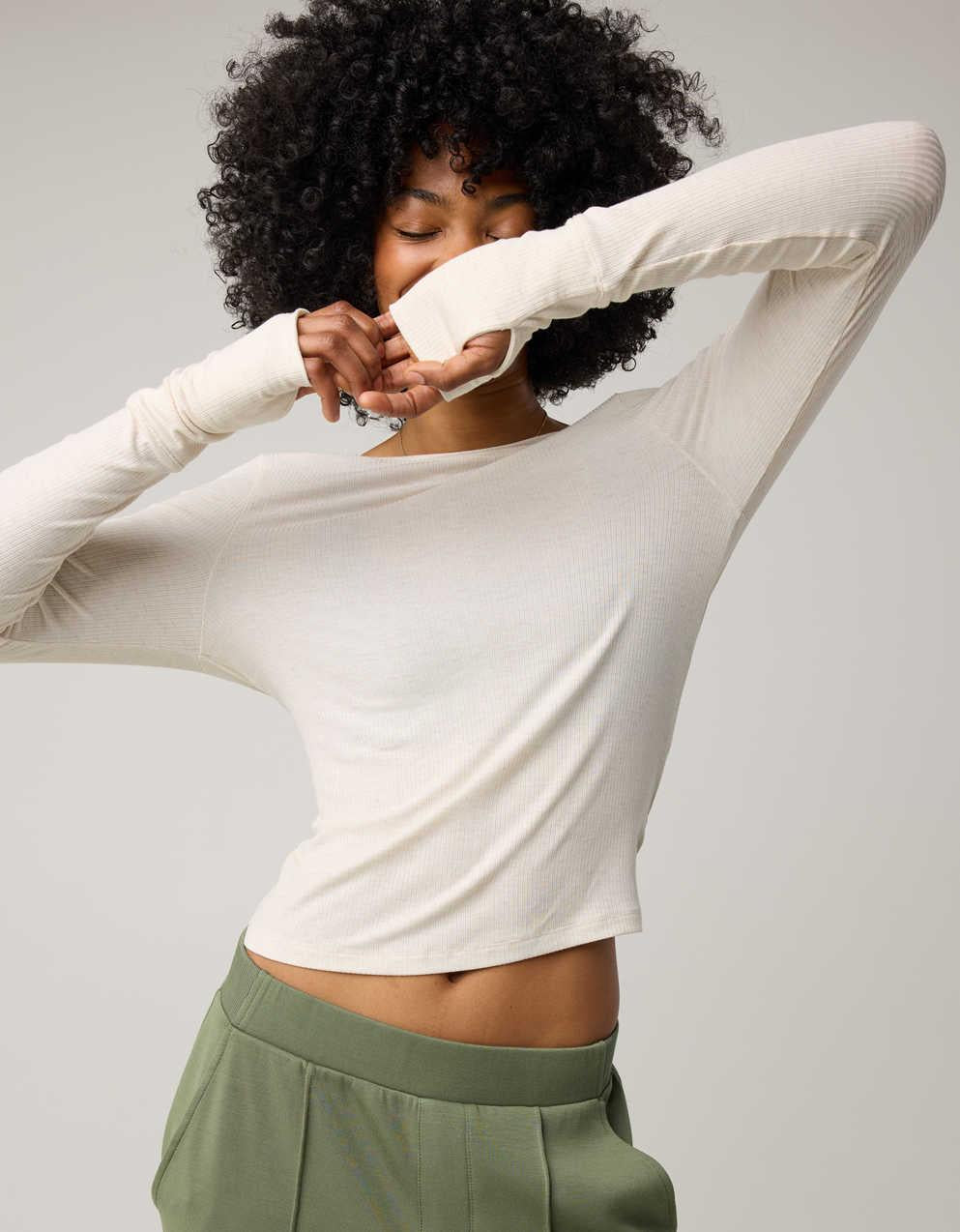 OFFLINE By Aerie 大拇指向上羅紋帶背部 T 恤