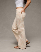 AE Stretch Low-Rise Floral Print Flare Jean
