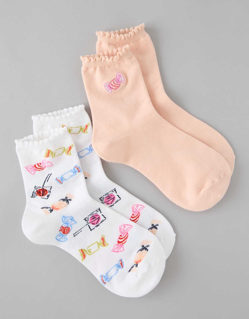 AE Halloween Cropped Crew Socks 2-Pack