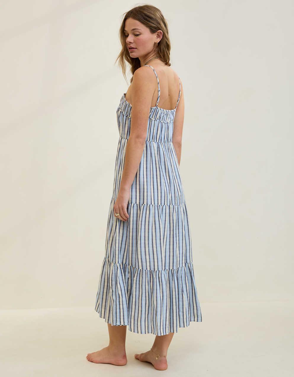 Aerie Striped Tiered Maxi Dress