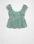 AE Cap-Sleeve Button-Up Top