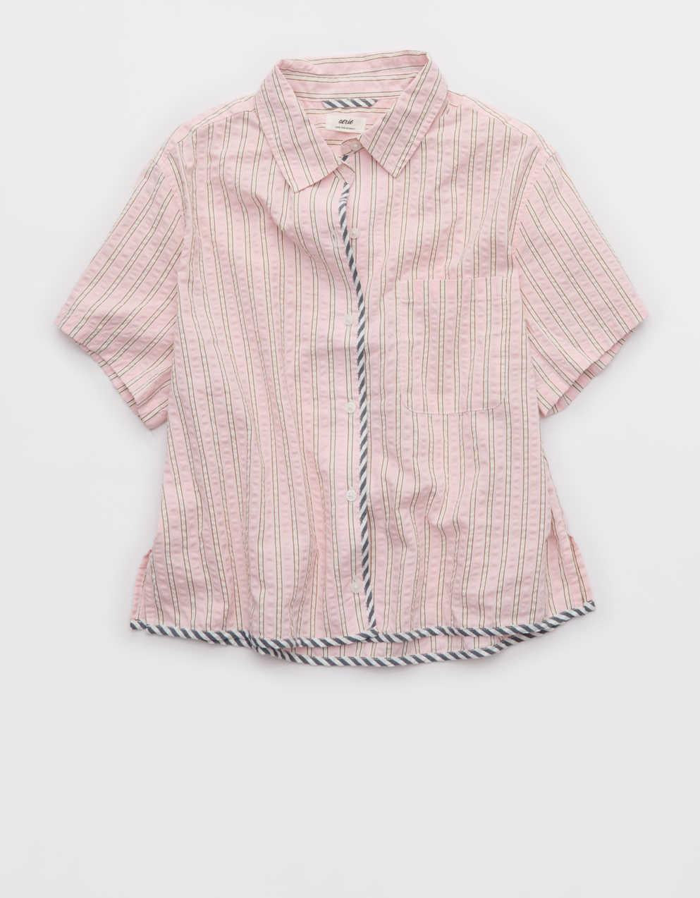 Aerie Seersucker 短袖睡衣上衣