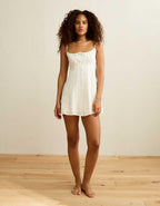 AE Button-Up Lace Insert Mini Dress