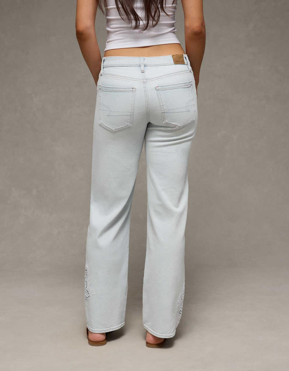 AE High-Waisted Embroidered Floral Stovepipe Jean