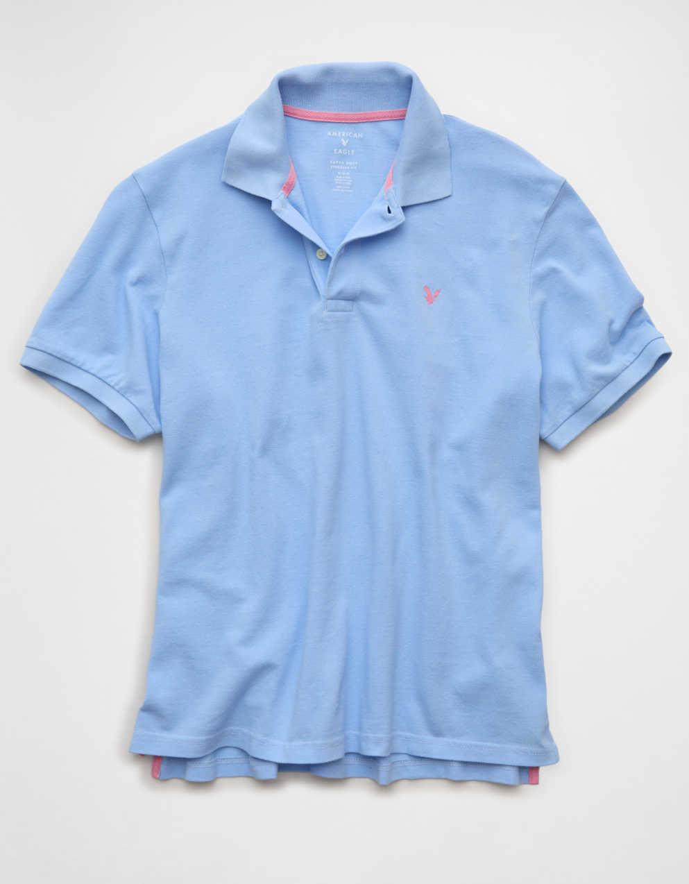 AE Standard Fit Pop Logo Pique Polo Shirt