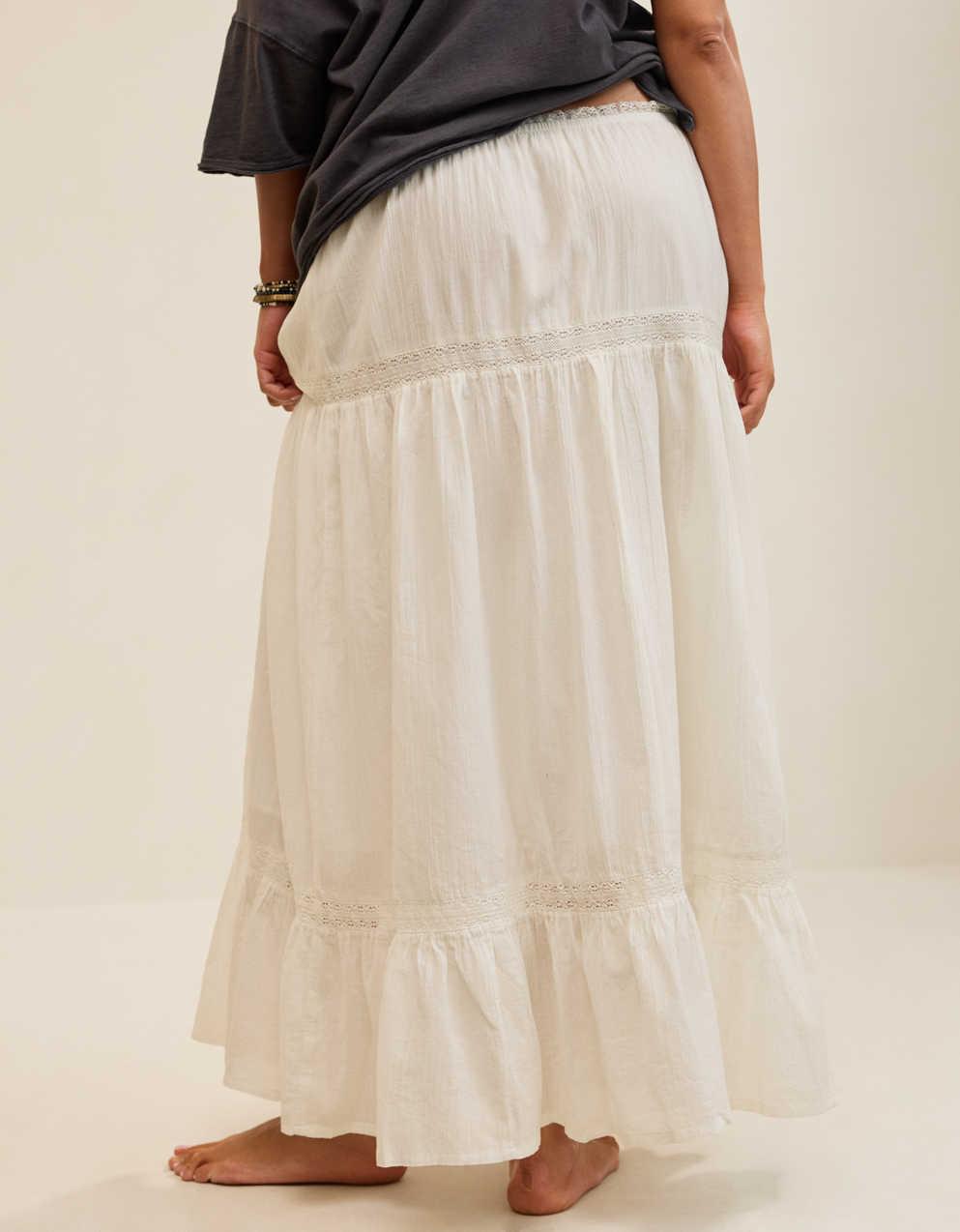 Aerie Lace Trim Maxi Skirt