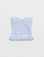 Aerie 荷葉邊針織 Tube Top