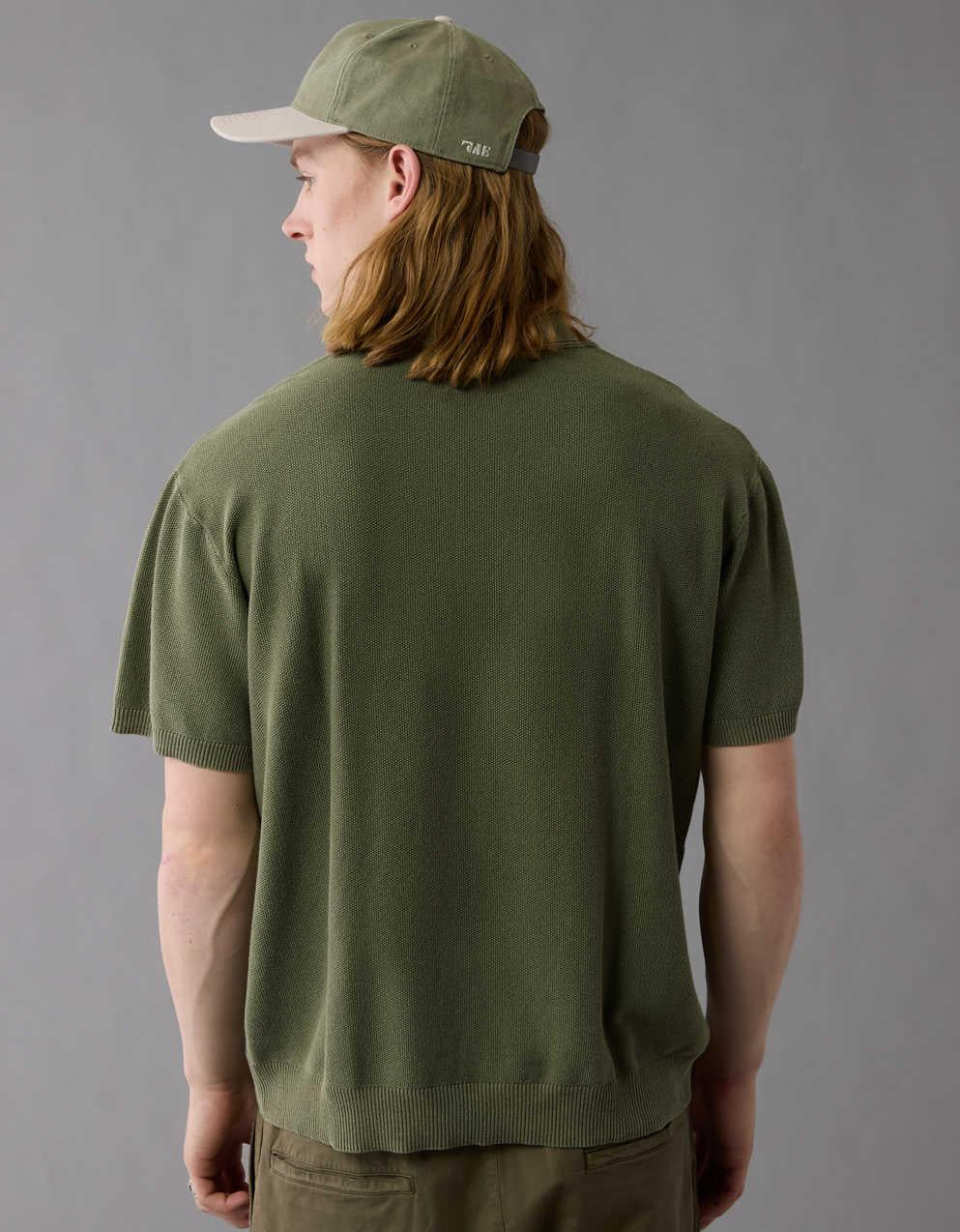 AE Weekend Washed Sweater Polo Shirt