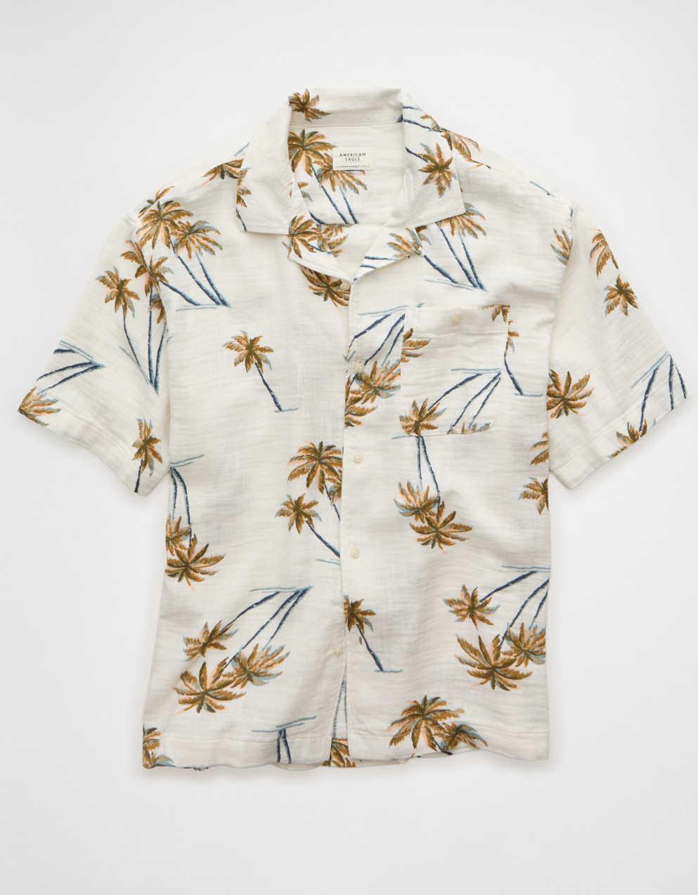 AE Relaxed Short-Sleeve Button-Up Shirt