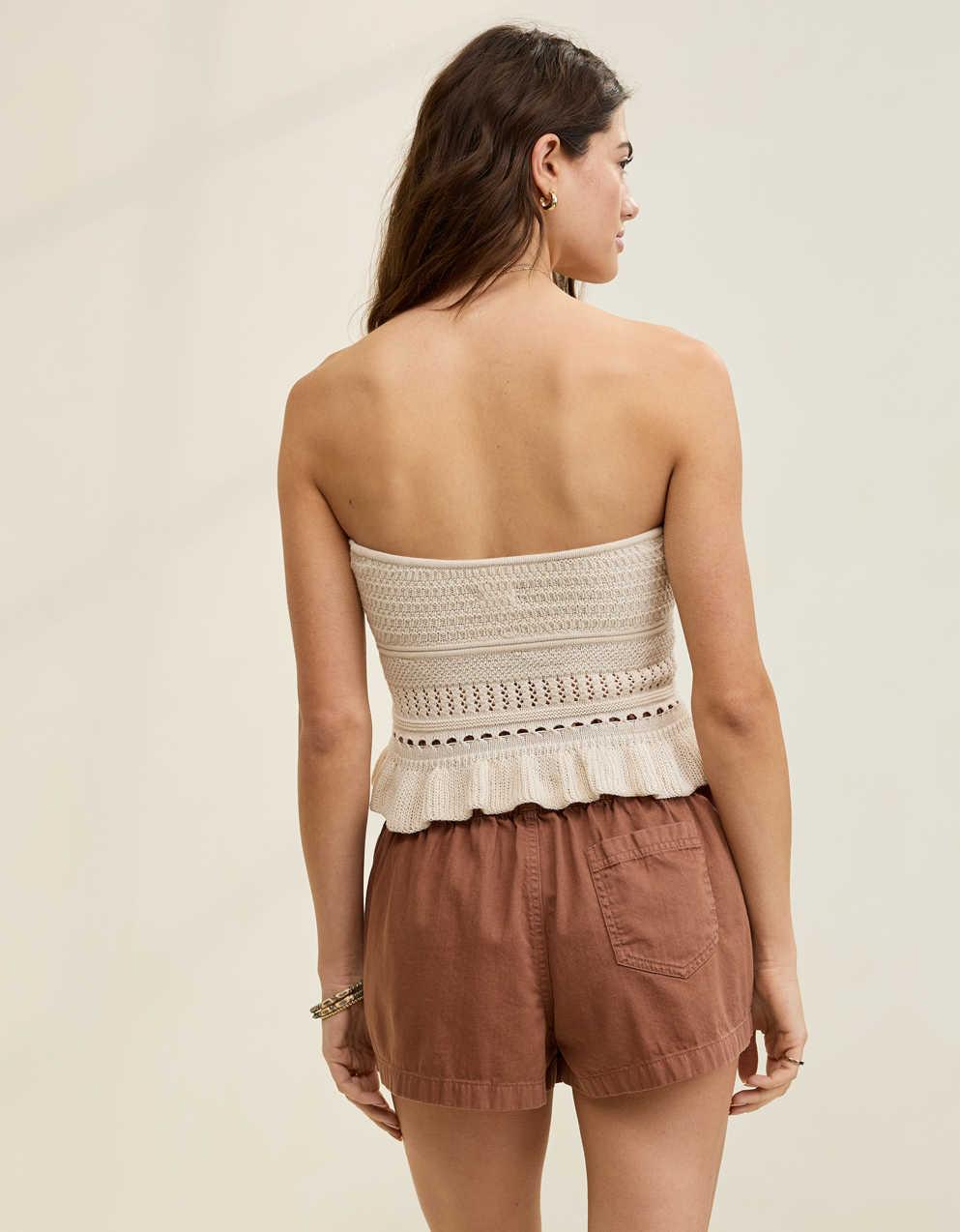 Aerie 荷葉邊針織 Tube Top