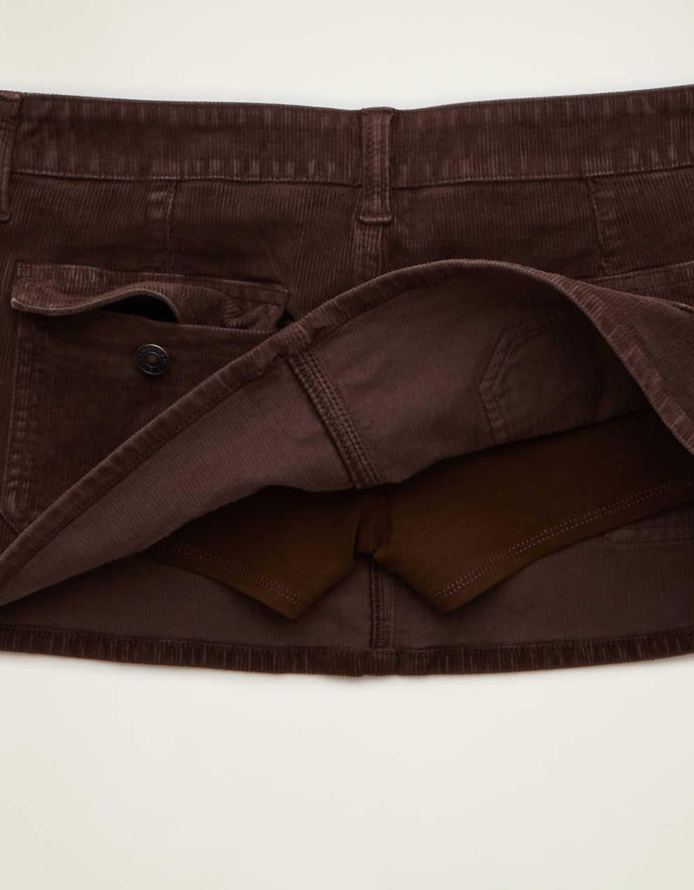 AE Super Low-Rise Corduroy Perfect Micro Mini Skirt