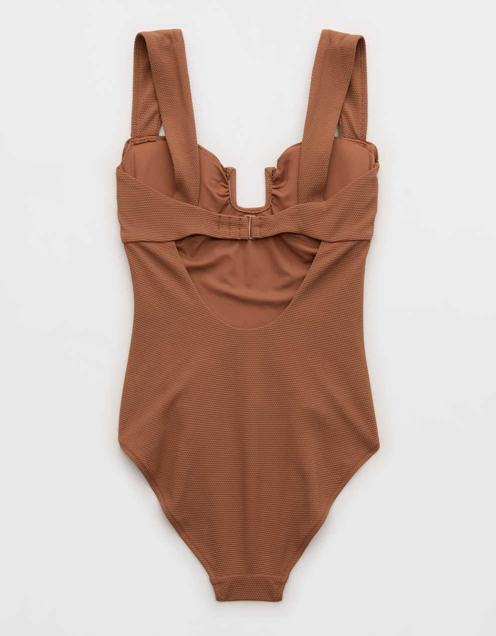Aerie Pique布多全覆蓋連身泳裝