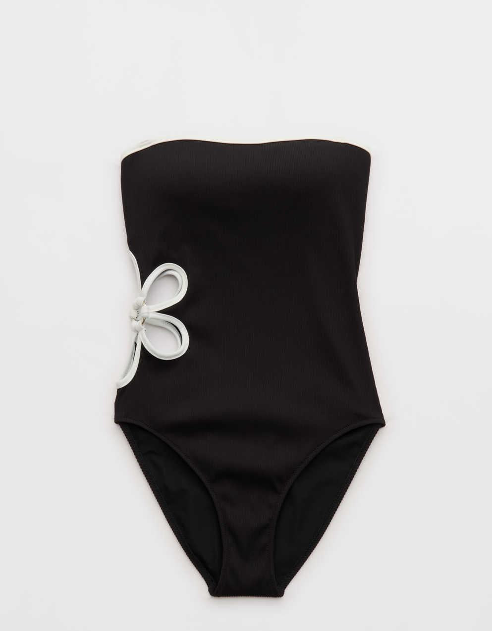 Aerie Daisy 班多全覆蓋羅紋連身泳裝