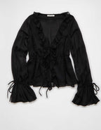 AE Chiffon Tie-Front Blouse