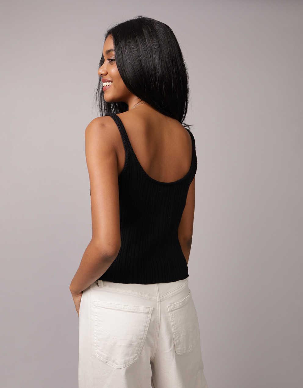 AE Cropped Crochet Tank Top